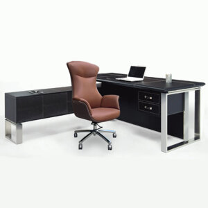 6.5尺邦德凱樂優質馬鞍皮主管桌