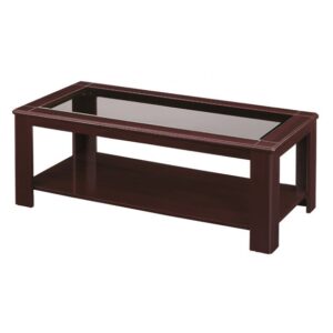 W306-9W胡桃玻璃大茶几