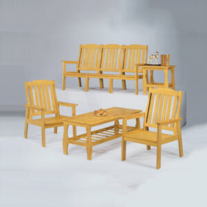 W313-14W本色單面實木組椅