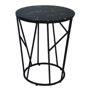 W317-8W(小)大理石紋黑玻璃圓桌