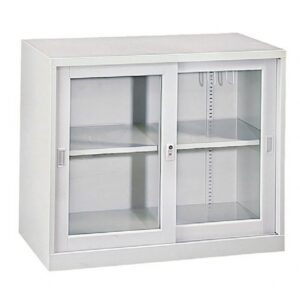 C210-6C 玻璃加框拉門活動二層式理想櫃74高