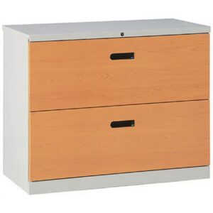 C211-2C 抽屜二層式鋼製公文櫃(木紋面)74高