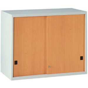 C212-2C 鐵拉門上置式鋼製公文櫃(木紋面)74高