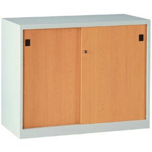 C212-3C 鐵拉門下置式鋼製公文櫃(木紋面)74高