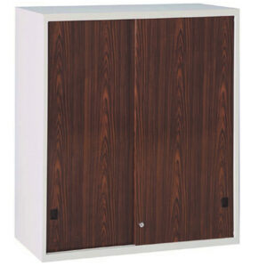 C214-5C 鐵拉門上置式鋼製公文櫃(胡桃面)