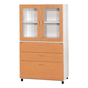 C215-4C 鋼木牆櫃(木紋面)3X5尺上玻璃