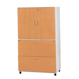 C215-6C 鋼木牆櫃(木紋面)3X5尺下二抽