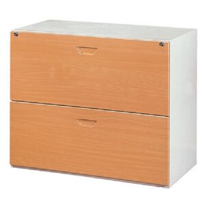 C216-5C 鋼木抽屜二層式(木紋面)74高