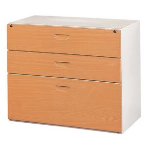 C216-6C 鋼木抽屜三層式(木紋面)兩小一大74高