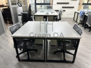 口字腳烤黑主桌玻璃桌上屏