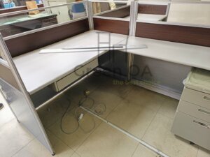 2.5屏風112高主桌側桌活動櫃鋼製中抽5