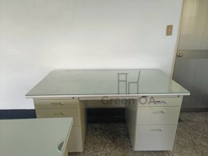 雙邊辦公桌+單邊辦公桌+強化玻璃1