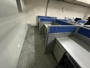 2.5屏風(112高)+高活動櫃+鋼製中抽加鎖2