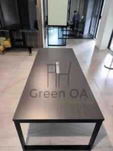 黑色口字腳會議桌+電視架3