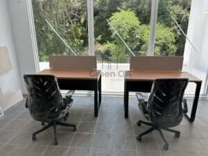 口字腳辦公桌+桌上屏+辦公椅2