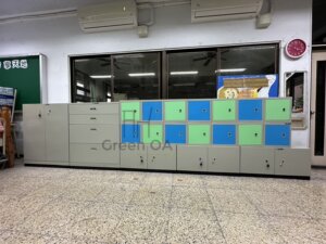 書包櫃+雙開門下置式公文櫃+兩小兩大抽屜式公文櫃3