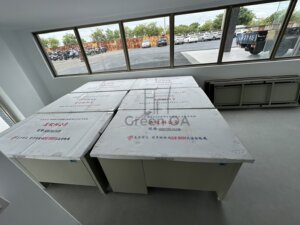 雙邊辦公桌+單邊三抽屜辦公桌+檯面折合桌2