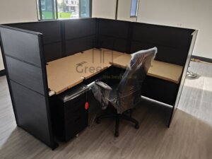 2.5屏風(132高)烤黑+黑色活動櫃+黑色cd桌+黑色abs中抽11