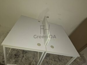 白色口字腳工作站+烤白桌上屏5