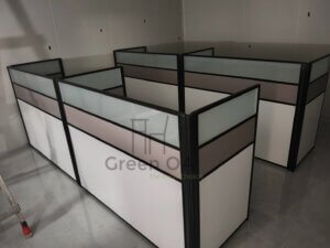 2.5屏風(112高)烤黑+主桌+活動櫃1