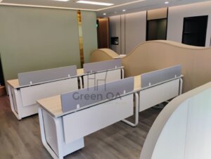 Ysqc工作站(白色腳座)+桌上屏+f型白色活動櫃+abs鍵盤架+abs中抽8