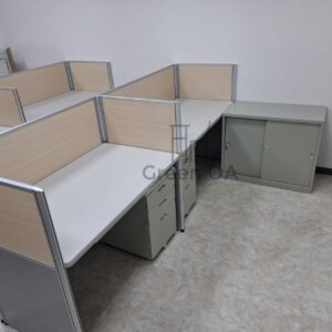 2.5屏風(112高)兩層+平條桌板+abs中抽+活動櫃+理想櫃5