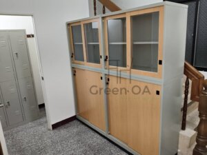 六人衣櫃+木紋公文櫃