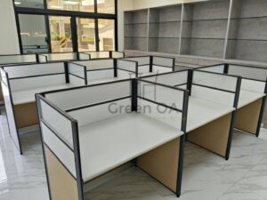 2.5屏風(112高)烤深灰+主桌+黑色活動櫃3