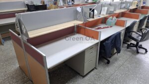 2.5屏風(92高+132高)+右三屜辦公桌+書架3