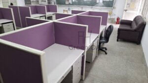 6公分屏風+主桌+鋼製中抽有鎖+活動櫃+公文櫃2