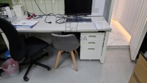 烤白口字腳辦公桌+abs中抽2