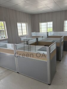 2.5屏風(112高+132高)+主桌+側桌+abs塑膠中抽+活動櫃2