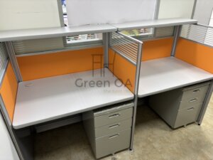 2.5屏風(122高)+平條桌板+櫃檯板+活動櫃2