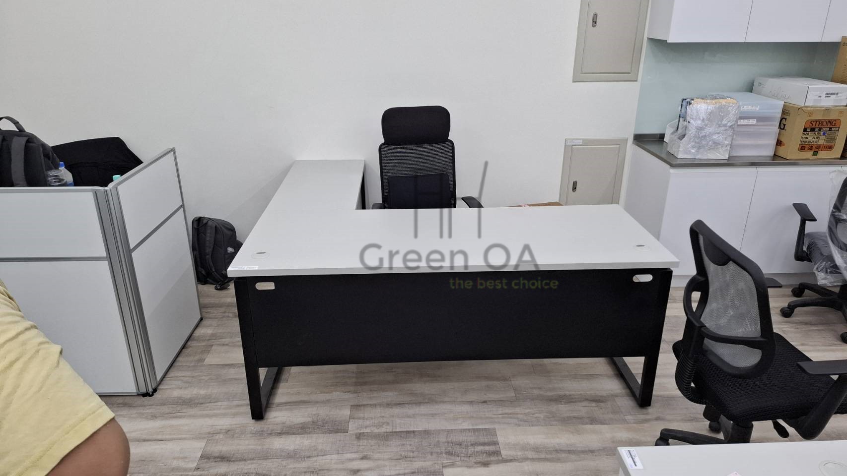 口字腳L型辦公桌+主管椅