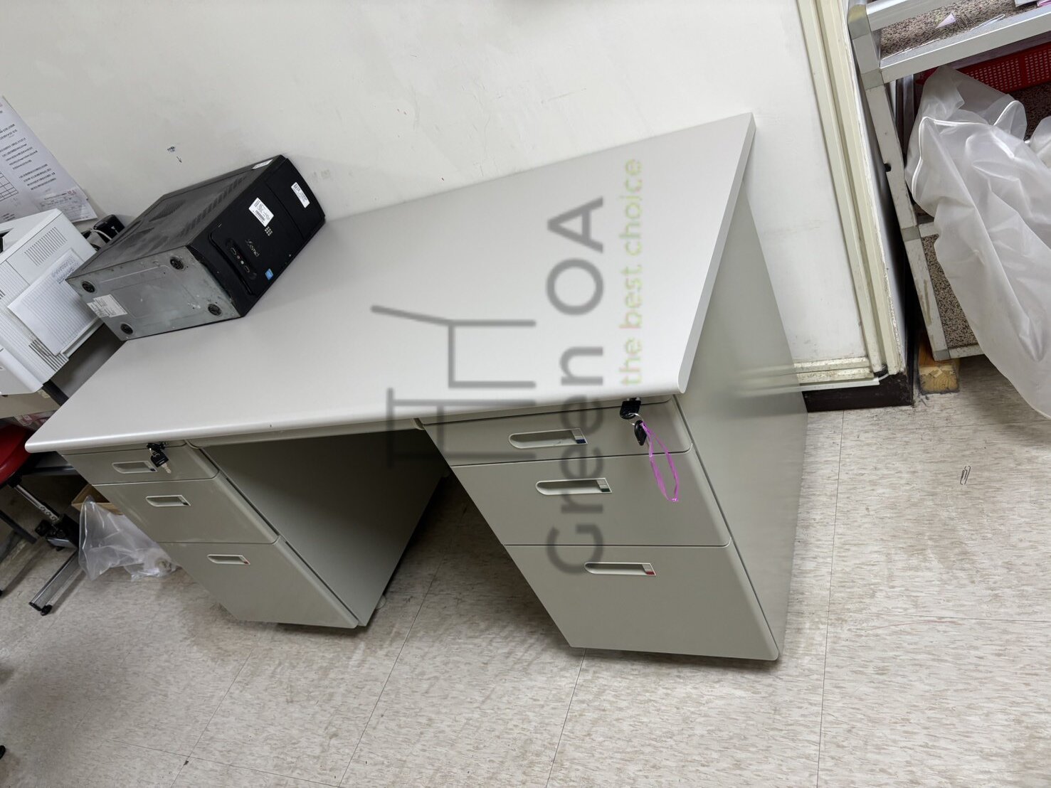 雙邊辦公桌左三屜右三屜