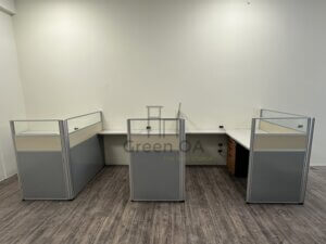 2.5屏風(112高)+平條桌板+ABS中抽+活動櫃3