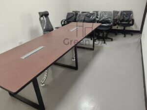 SQ口字腳會議桌+塑鋼全黑辦公椅+主管椅2