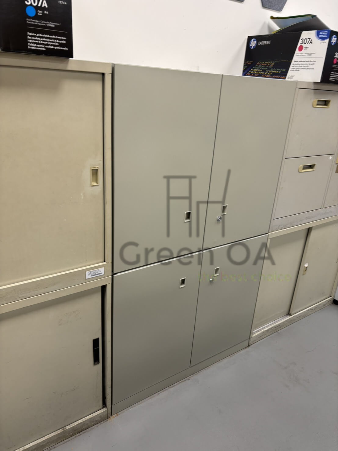 雙開門上置式公文櫃+雙開門下置式公文櫃