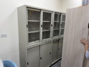 3X6尺上玻璃+下鐵拉公文櫃