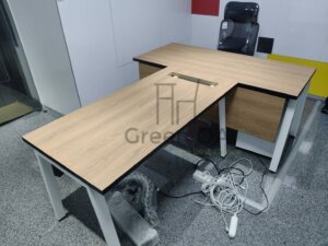 SQA主管桌+主管椅+F型白色活動櫃