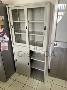 3尺上玻璃+下鐵拉公文櫃